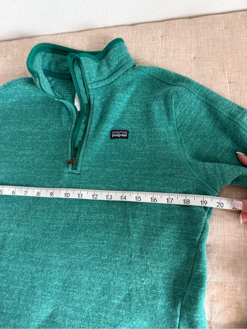 Patagonia Women’s 1/4 Zip Better Sweater in Emerald Green Size Large - Picture 8 of 10